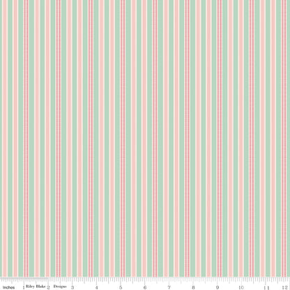 Farmer's Daughter Ticking Sage Riley Blake Fabric by the Yard