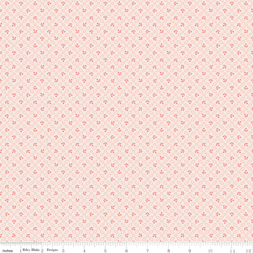 Farmer's Daughter Cherries Background Coral Riley Blake Designs Fabric by the Yard