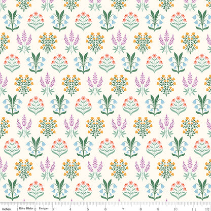 Meadow Moments Blossom Trail Cream Fabric by the Yard or Fat Quarter - Sandra Nygård-Parthoens for Riley Blake Designs