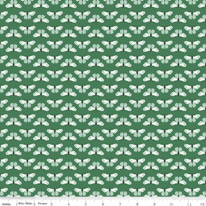 Meadow Moments Butterflies Green Fabric by the Yard or Fat Quarter - Riley Blake Designs