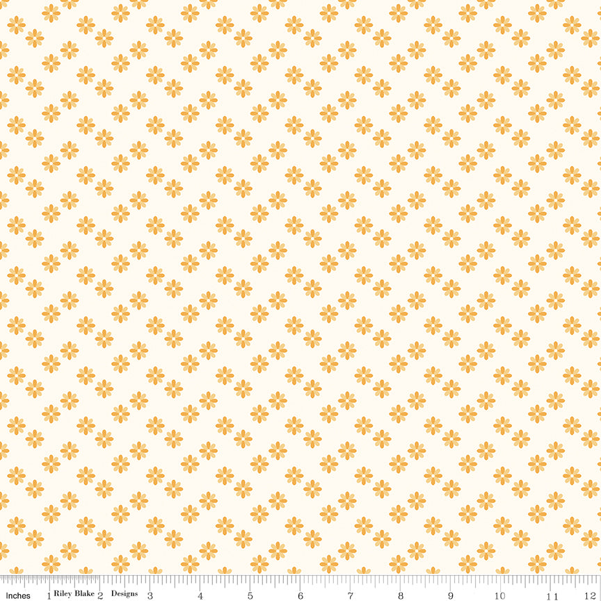 Meadow Moments Flower Sprinkle Cream Fabric by the Yard or Fat Quarter - Riley Blake Designs