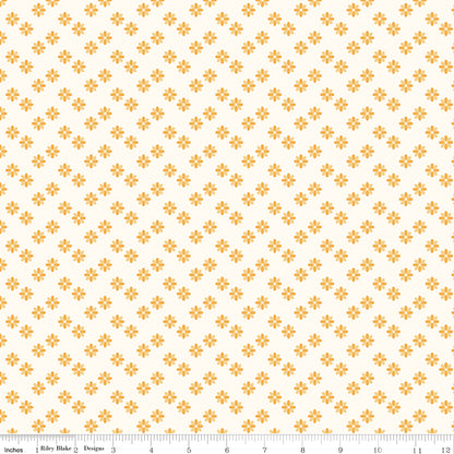 Meadow Moments Flower Sprinkle Cream Fabric by the Yard or Fat Quarter - Riley Blake Designs