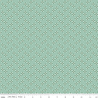 Meadow Moments Flower Sprinkle Mint Fabric by the Yard or Fat Quarter -Riley Blake Designs