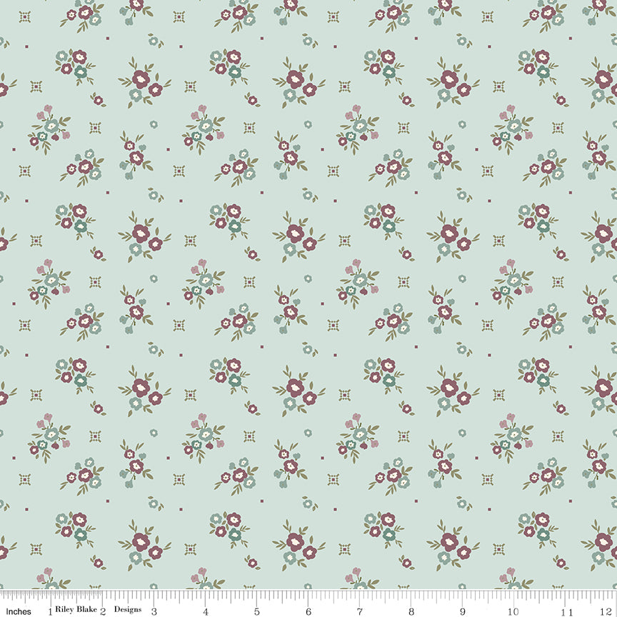 Renew Floral Bleached Denim Fabric by the Yard or Fat Quarter - Sandy Gervais for Riley Blake Designs