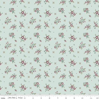 Renew Floral Bleached Denim Fabric by the Yard or Fat Quarter - Sandy Gervais for Riley Blake Designs