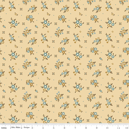 Renew Floral Yellow Fabric by the Yard or Fat Quarter - Sandy Gervais for Riley Blake Designs