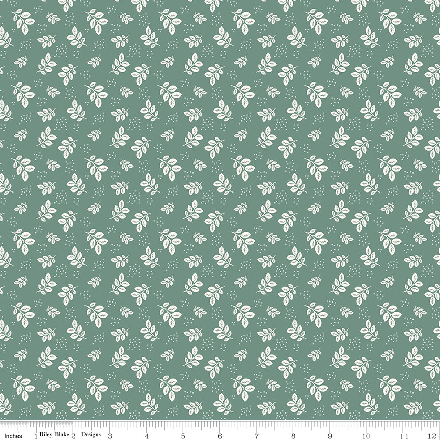 Renew Leaves Aqua Fabric by the Yard or Fat Quarter - Sandy Gervais for Riley Blake Designs