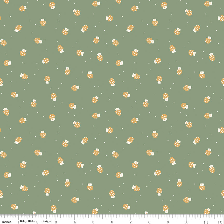 Faraway Kingdom Mushroom Cheer Forest Fabric by the Yard or Fat Quarter | Riley Blake Designs