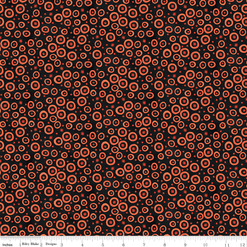 Spooky Polka Dots Black Halloween Teresa Kogut Fabric by the Yard