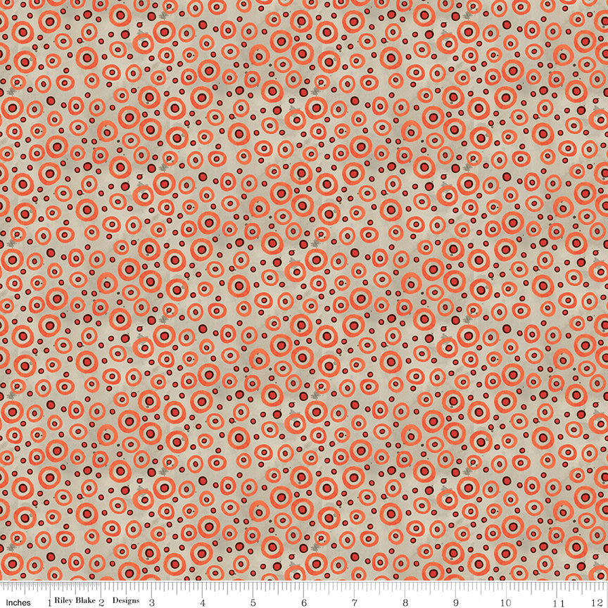 Spooky Polka Dots Gray Halloween Teresa Kogut Fabric by the Yard
