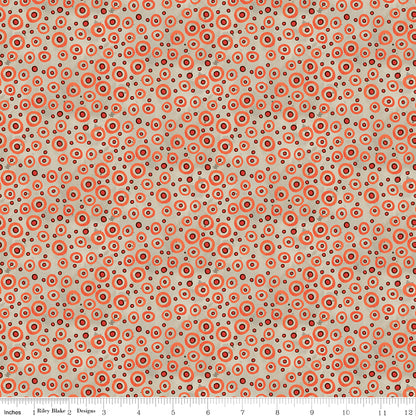 Spooky Polka Dots Gray Halloween Teresa Kogut Fabric by the Yard