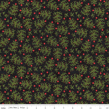 Northern Christmas Whimsical Trees Black Christmas Teresa Kogut Riley Blake Fabric by the Yard