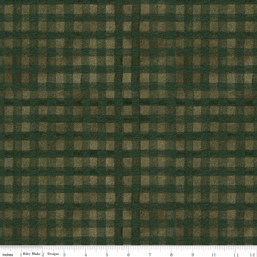 Northern Christmas Buffalo Check Green Christmas Teresa Kogut Riley Blake Fabric by the Yard