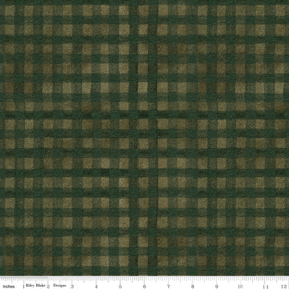 Northern Christmas Buffalo Check Green Christmas Teresa Kogut Riley Blake Fabric by the Yard