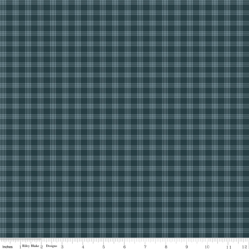 Whispering Pines Plaid Blue Fabric by the Yard