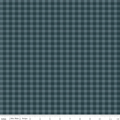 Whispering Pines Plaid Blue Fabric by the Yard