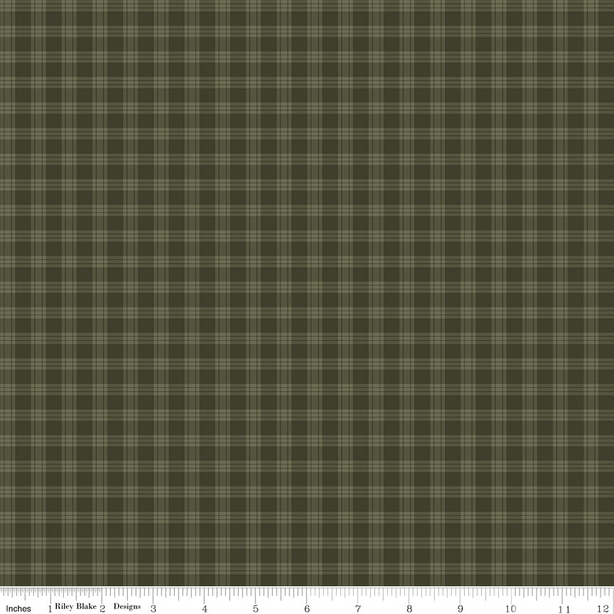 Whispering Pines Plaid Green Fabric by the Yard
