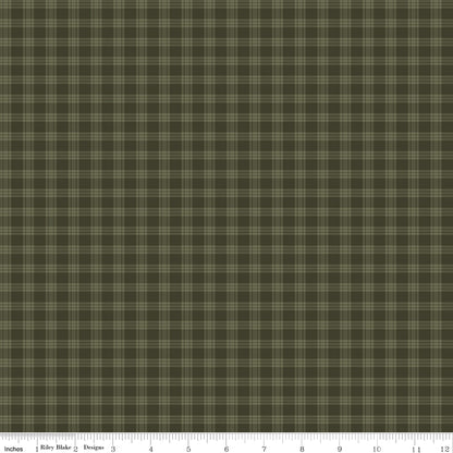 Whispering Pines Plaid Green Fabric by the Yard