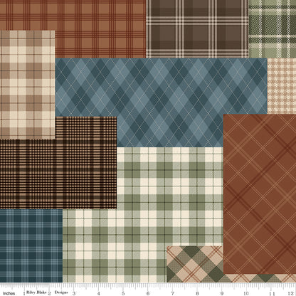 Whispering Pines Plaid Cheater Print Multi Riley Blake Fabric by the Yard