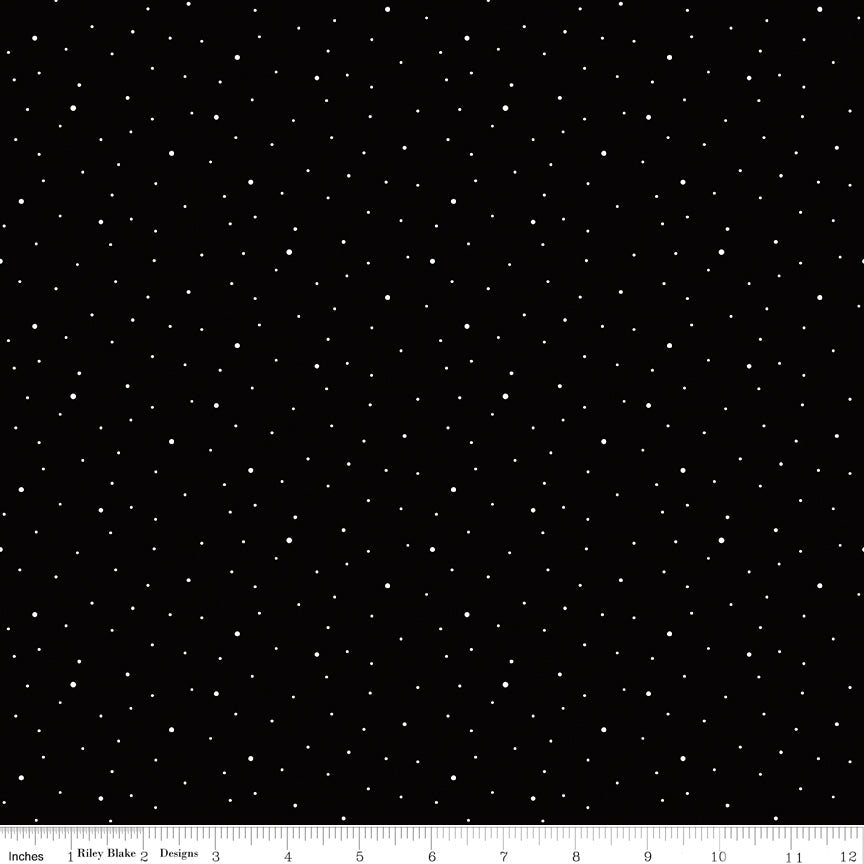 Dapple Dot Black Riley Blake Designs Fabric by the Yard