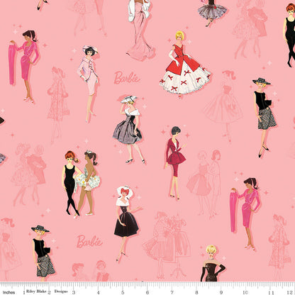 Barbie™ Vintage Main Pink Riley Blake Designs Fabric by the Yard