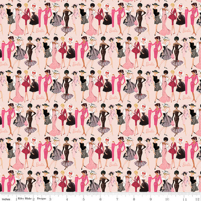 Barbie™ Vintage Fashion Blush Fabric by the Yard or Fat Quarter - Riley Blake Designs