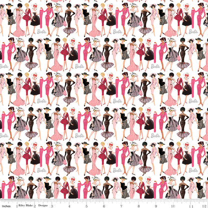 Barbie Vintage Fashion White Riley Blake Designs Fabric by the Yard