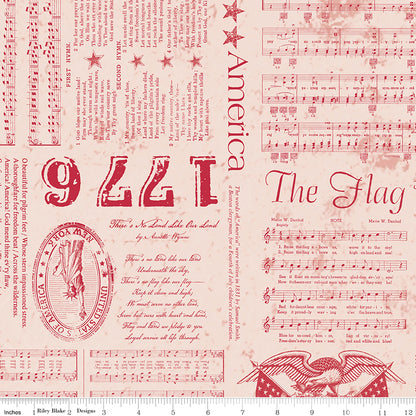 Americana 107/108" Wide Back Liberty Red Patriotic Riley Blake Fabric by the Yard