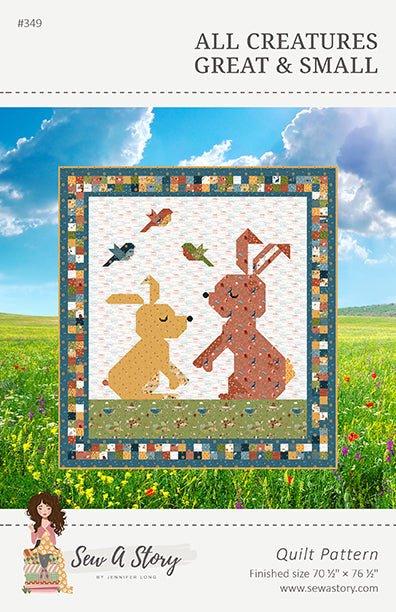 All Creatures Great and Small Quilt Pattern by Jennifer Long - 70.5 x 76.5 in - Ray of Sonshine Design