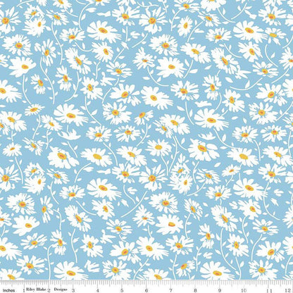 Always in Season Daisy Sky - C15104 - SKY - Riley Blake Designs - Floral Fabric - Cotton Fabric by the yard - Ray of Sonshine Design