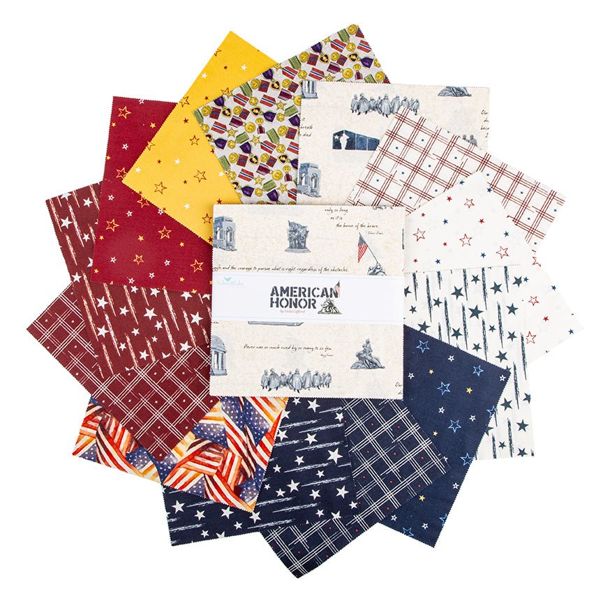 American Honor 10 Inch Stacker Riley Blake Designs Precut Fabric, 42 Pieces - Ray of Sonshine Design