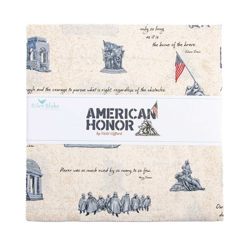 American Honor 10 Inch Stacker Riley Blake Designs Precut Fabric, 42 Pieces - Ray of Sonshine Design