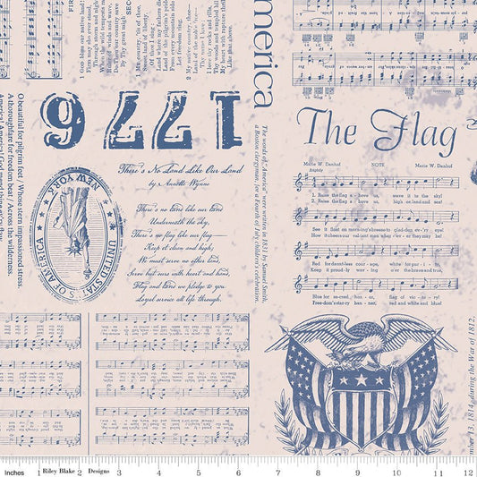 Americana 107/108" Wide Back Liberty Blue Patriotic Riley Blake Fabric by the Yard - Ray of Sonshine Design