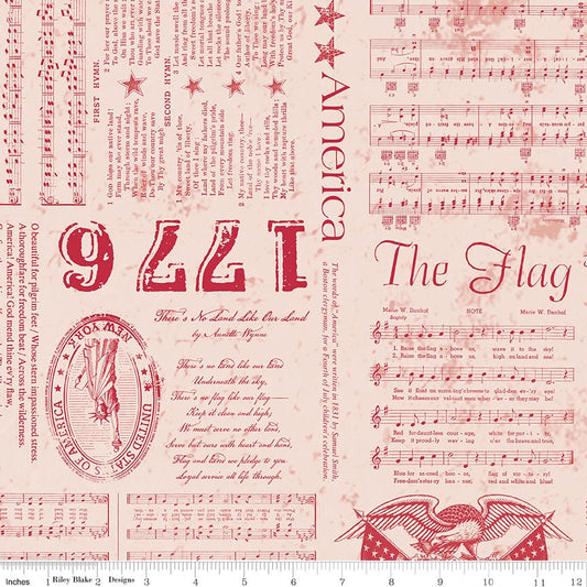 Americana 107/108" Wide Back Liberty Red Patriotic Riley Blake Fabric by the Yard - Ray of Sonshine Design