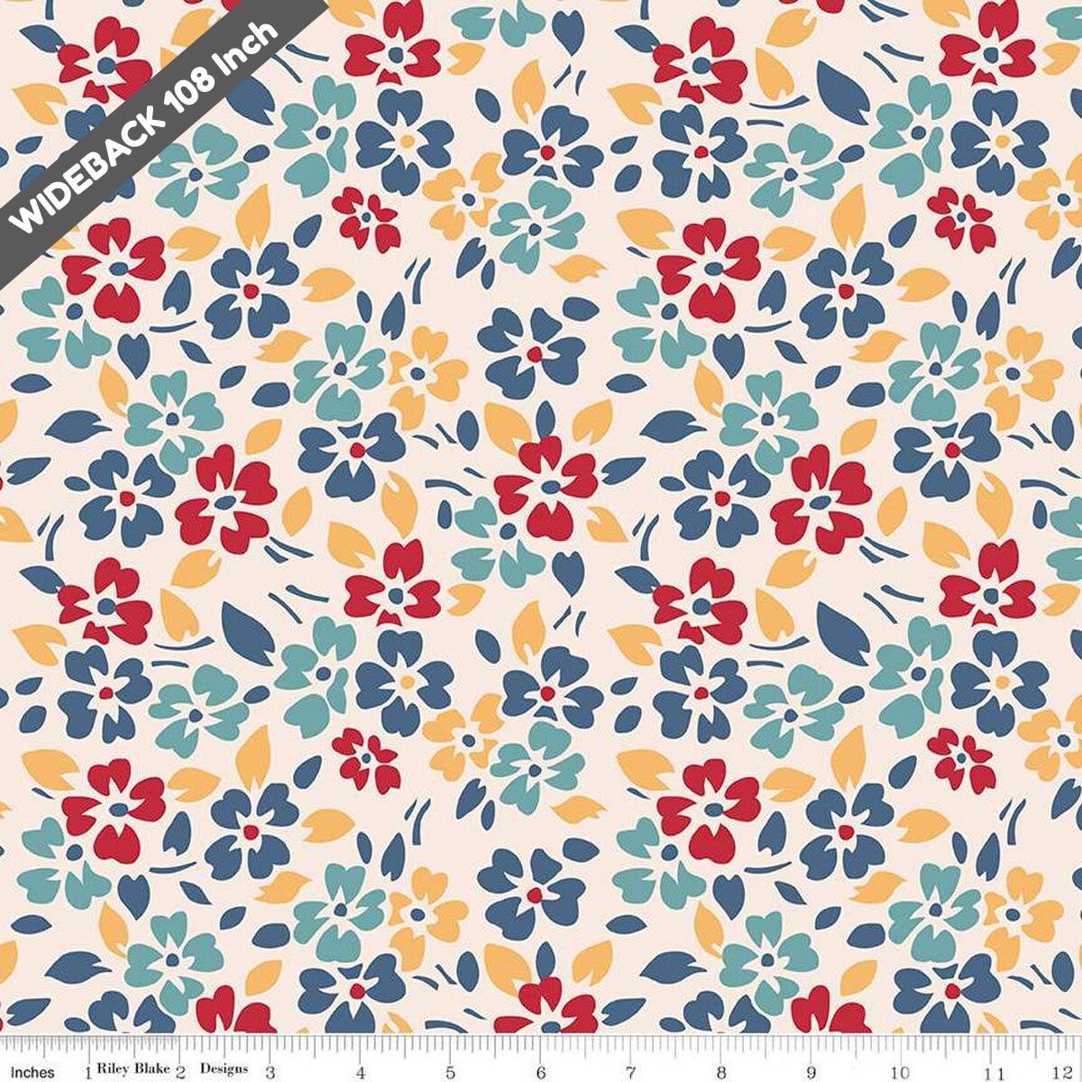 Americana Glory Multi - Black Riley Blake 107/108" Wide Back Cotton Fabric - WB16105 - MULTI - Ray of Sonshine Design