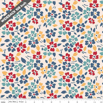 Americana Glory Multi - Black Riley Blake 107/108" Wide Back Cotton Fabric - WB16105 - MULTI - Ray of Sonshine Design