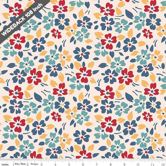 Americana Glory Multi - Black Riley Blake 107/108" Wide Back Cotton Fabric - WB16105 - MULTI - Ray of Sonshine Design