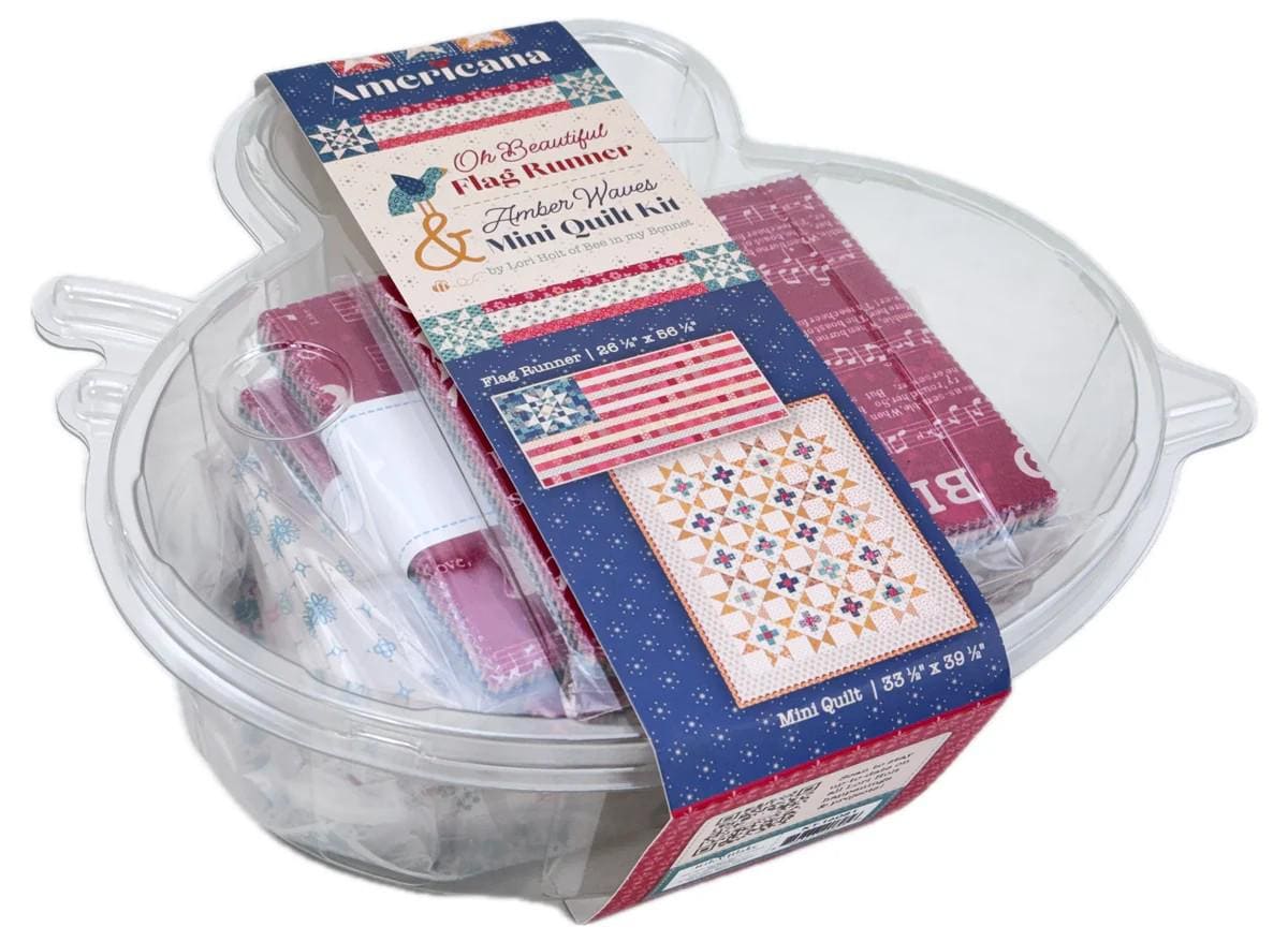 Americana Oh Beautiful Flag Runner & Amber Waves Mini Quilt Kit. KT - 16081 - Ray of Sonshine Design