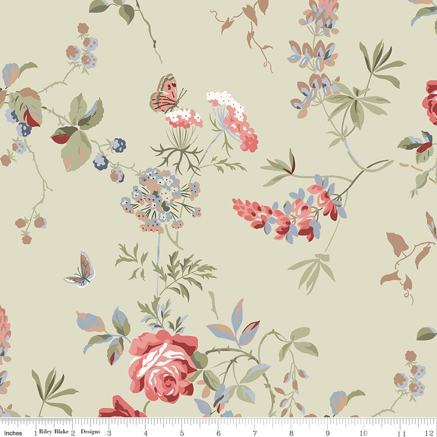 Anne of Green Gables Wide Back 107/108" Floral Cotton - Sage | Riley Blake - Ray of Sonshine Design