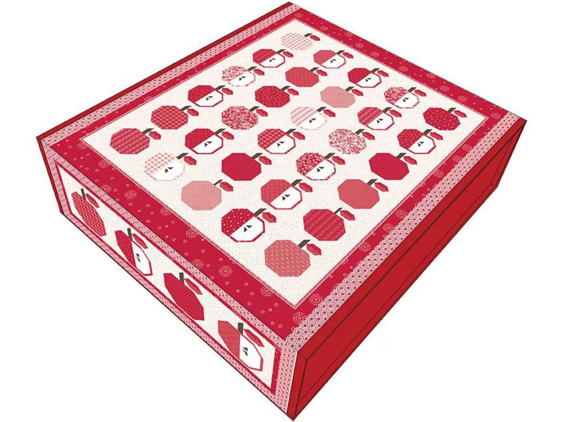Apple Season Quilt Boxed Kit includes pattern and fabric for quilt top and binding. Backing not included. KT - 15660 - Ray of Sonshine Design