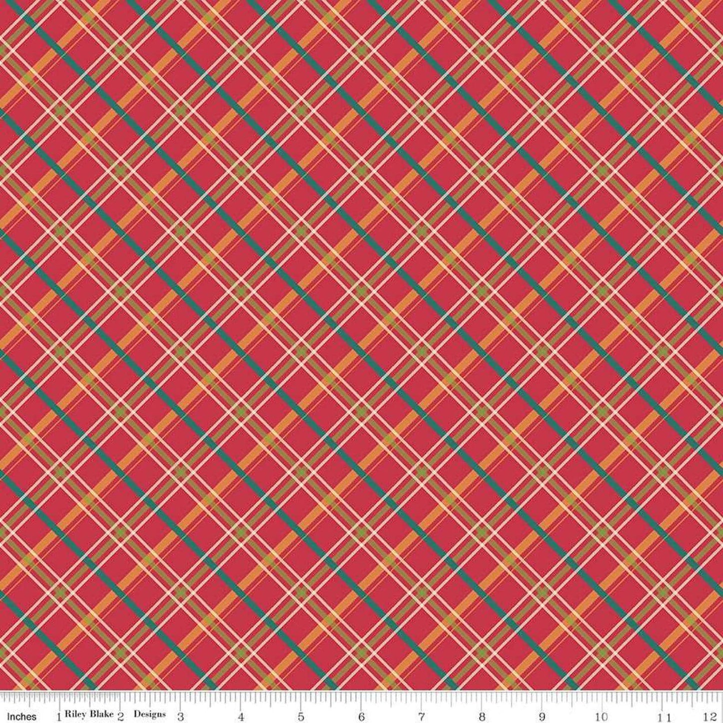 Autumn Afternoon Plaid C14875 - Berry - Riley Blake Designs Autumn Afternoon - Cotton Fabric by the yard - Fall Multicolored Diagonal - Ray of Sonshine Design