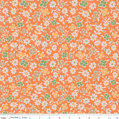 Autumn Cosmos Pumpkin Riley Blake Designs Wideback Fabric 107/108 inch by the Yard - Ray of Sonshine Design