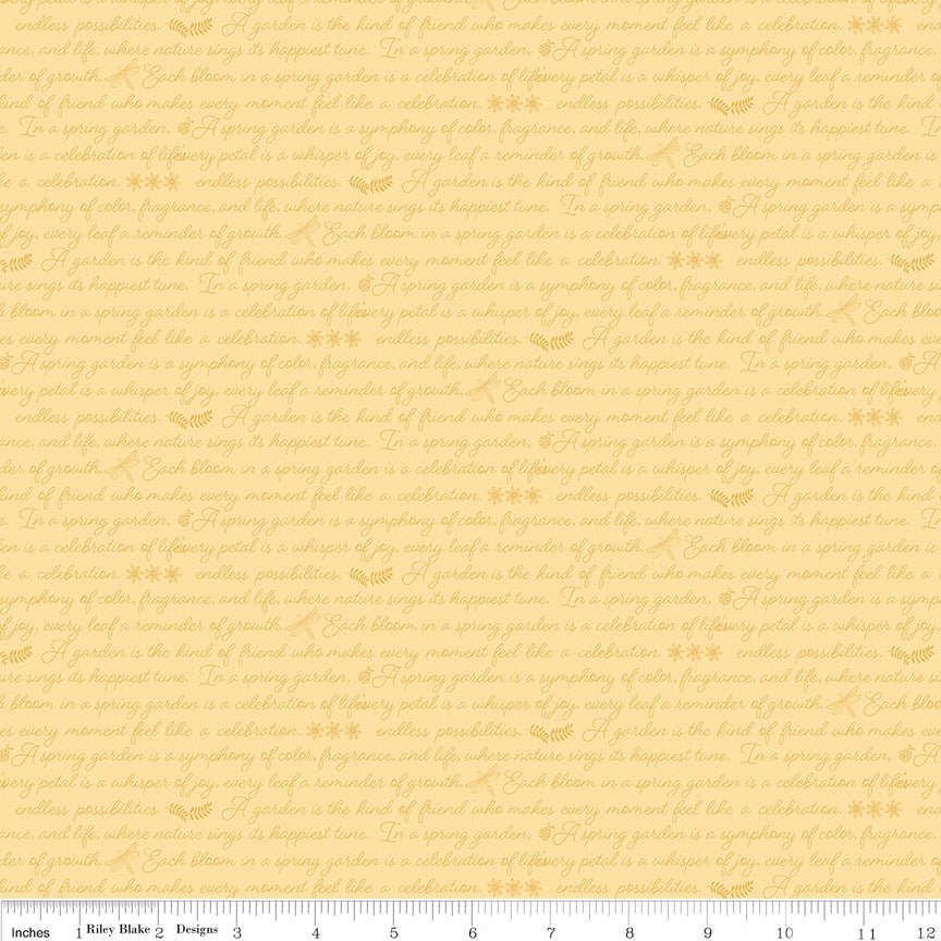 Awakening Garden's Promise Yellow Riley Blake Designs Fabric by the Yard - Ray of Sonshine Design