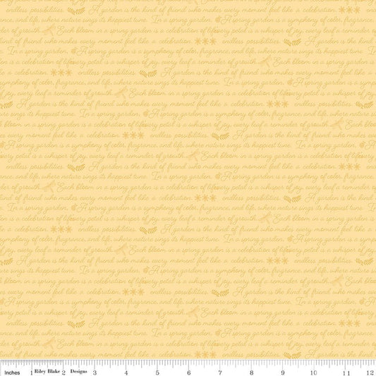Awakening Garden's Promise Yellow Riley Blake Designs Fabric by the Yard - Ray of Sonshine Design