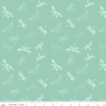 Awakening Libellulas Songbird Tone - on - Tone Dragonflies Quilting Cotton Fabric by the Yard - Ray of Sonshine Design