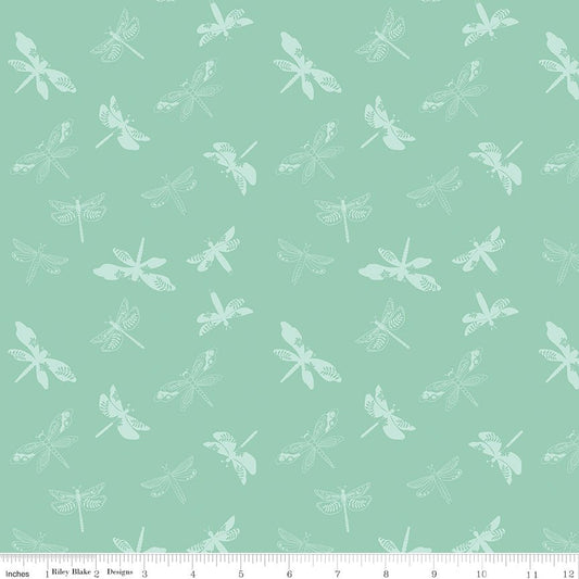 Awakening Libellulas Songbird Tone - on - Tone Dragonflies Quilting Cotton Fabric by the Yard - Ray of Sonshine Design