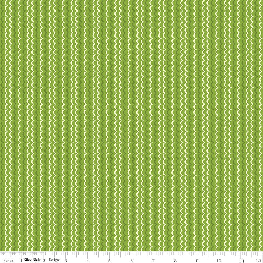 Awakening Scallops Kiwi Riley Blake Designs Fabric by the Yard - Ray of Sonshine Design