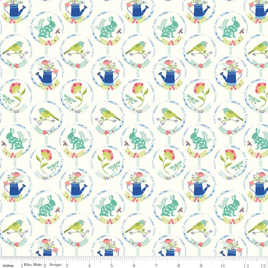 Awakening Spring Charms Cream 100% Cotton Fabric by Riley Blake Designs - By the Yard - Ray of Sonshine Design