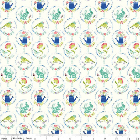 Awakening Spring Charms Cream 100% Cotton Fabric by Riley Blake Designs - By the Yard - Ray of Sonshine Design