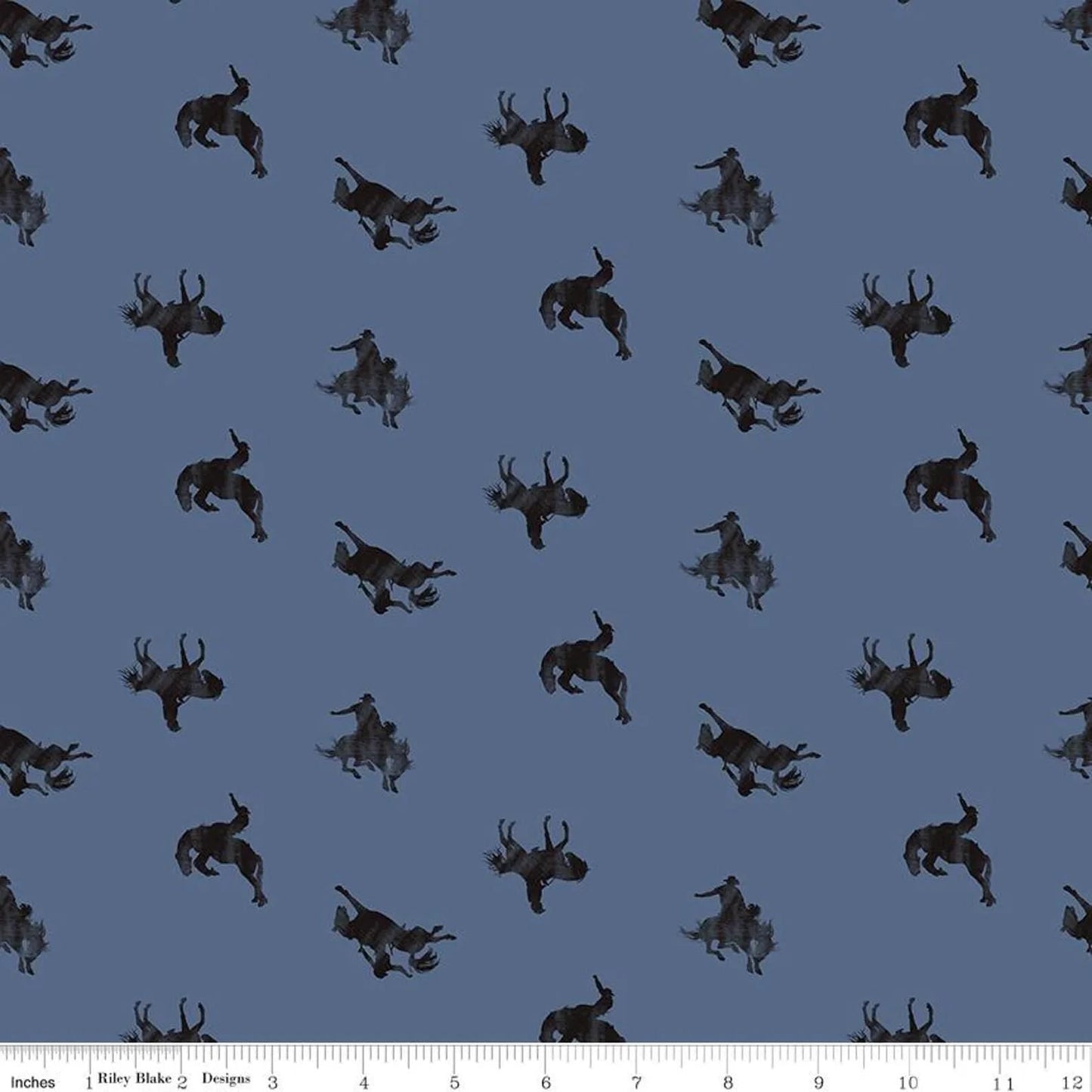 Back of the Chutes Broncos Denim - Riley Blake Designs - Cotton Fabric by the yard - C10133 - DENIM - Ray of Sonshine Design